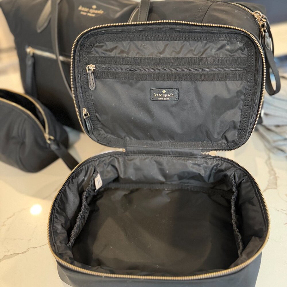 Kate Spade Chelsea weekender bag, black And Two Travel Makeup Cases Bundle - Picture 11 of 14
